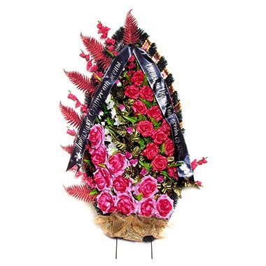 Надпись на ленте на траурном венке серебром